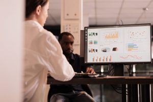 ERP system streamlining business automation and reporting for improved efficiency and decision-making.
